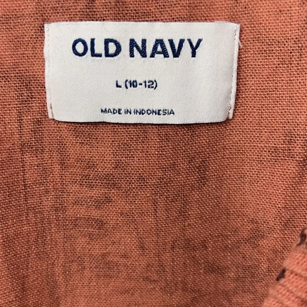 Old Navy Sleeveless Orange/Brown Sleeveless Girls Dress(Size Large 10-12 yrs)